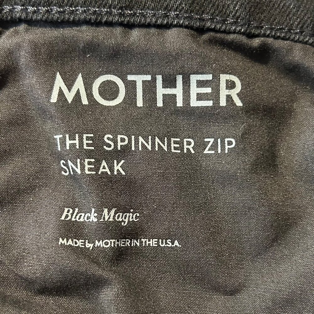 NWT Womens Mother Black Magic (Item- 9) The Spinner Zip Sneak Wide Leg Jeans 27 - Picture 14 of 16